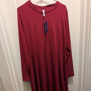 Red Piphany Long Sleeve Dress